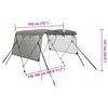 vidaXL 3-Bow Bimini-Top mit Mesh-Seitenteilen 183x(170-182)x137 cm