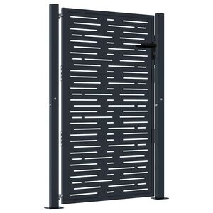 vidaXL Gartentor Anthrazit 100x150 cm Stahl Quadratisches Design