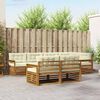 vidaXL Outdoor-Sofagarnitur mit Kissen 7 pcs Natur und Creme