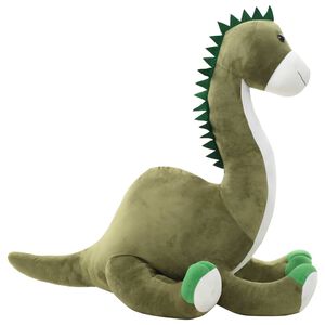 vidaXL Dino Kuscheltier Brontosaurus Pl&uuml;sch Gr&uuml;n