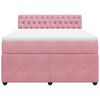 vidaXL Boxspringbett mit Matratze Rosa 140x200 cm Samt