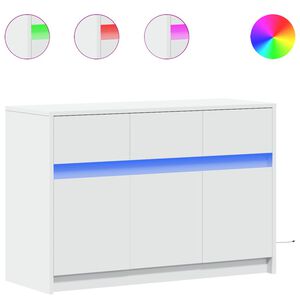 vidaXL TV-Schrank mit LED-Beleuchtung Wei&szlig; 91x34x61 cm Holzwerkstoff