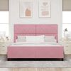vidaXL Boxspringbett mit Kopfteil Rosa 180 x 200 cm Samt
