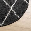 vidaXL Shaggy-Teppich PAMPLONA Hochflor Modern Schwarz Creme &Oslash; 240 cm