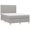 vidaXL Boxspringbett mit Matratze Hellgrau 140x190 cm Stoff