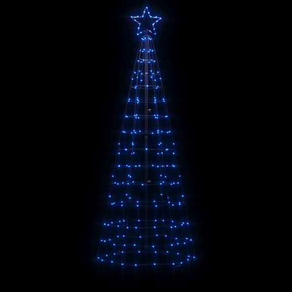 vidaXL LED-Weihnachtsbaum mit Erdspie&szlig;en 220 LEDs Blau 180 cm