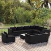 vidaXL 10-tlg. Garten-Lounge-Set mit Kissen Poly Rattan Schwarz