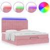 vidaXL Ottoman-Bett mit Matratzen & LEDs Rosa 160x200 cm Samt