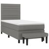 vidaXL Boxspringbett mit Matratze Dunkelgrau 80x200 cm Stoff