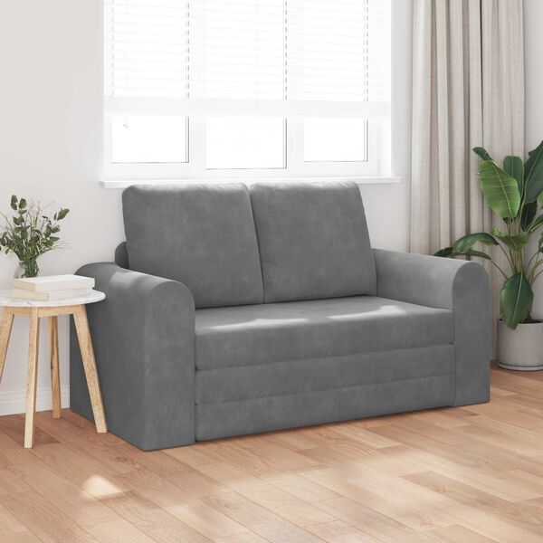 vidaXL Schlafsofa 60cm Dunkelgrau Samt