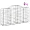 vidaXL Gabionen mit Hochbogen 50 Stk 200x50x100/120cm Verzinktes Eisen