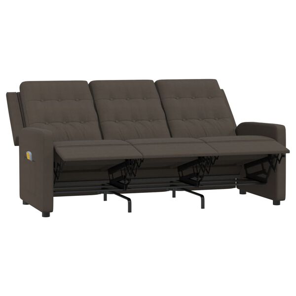 vidaXL 3-Sitzer Massagesessel Braun Stoff