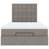 vidaXL Ottoman-Bett mit Matratze & LEDs Taupe 120x190 cm Stoff