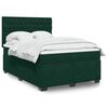 vidaXL Boxspringbett mit Matratze Dunkelgr&uuml;n 140x190 cm Samt