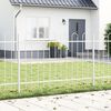 vidaXL Gartenzaun Wei&szlig; 1,7 x 1 m Pulverbeschichteter Stahl