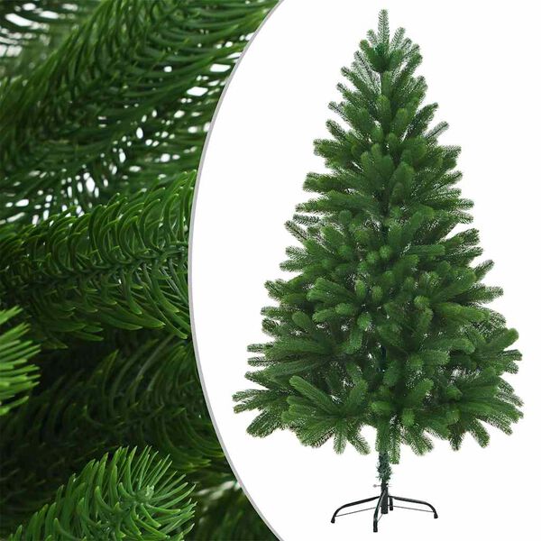 vidaXL Künstlicher Weihnachtsbaum Beleuchtung & Kugeln 210 cm Grün
