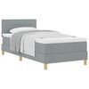 vidaXL Boxspringbett mit Matratze Hellgrau 80 x 200 cm Stoff
