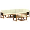 vidaXL Outdoor-Sofagarnitur mit Kissen 8 pcs Natur und Creme Polyester