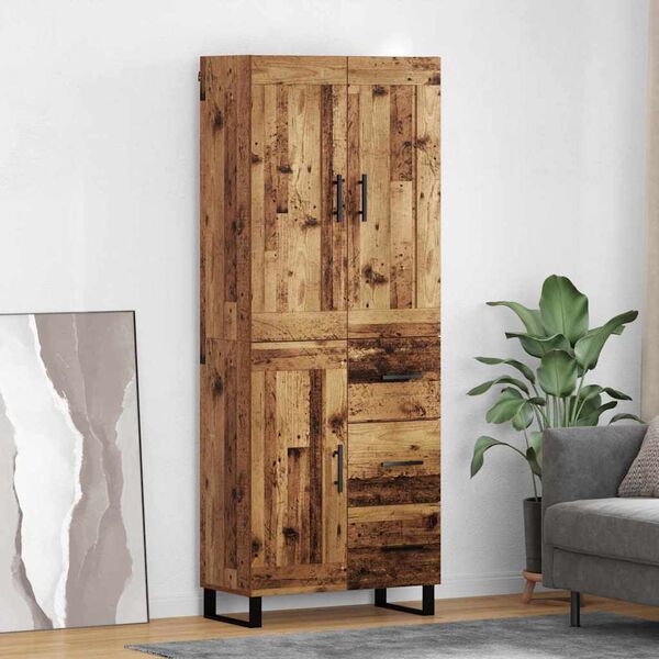 vidaXL Highboard Altholz 69,5 x 34 x 180 cm Holzwerkstoff