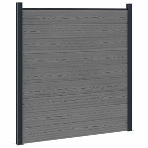 vidaXL zaunset 180 x 186 cm WPC und Aluminium Grau
