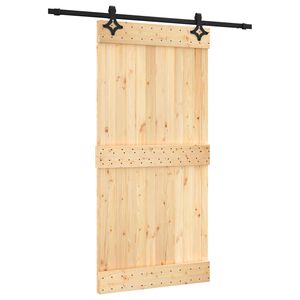vidaXL Schiebet&uuml;r 100 x 210 cm Massivkiefer (Unbehandelt)