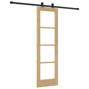 vidaXL Schiebet&uuml;r ORKDAL Nat&uuml;rlich und Schwarz 61 x 198,5 cm