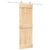 vidaXL Schiebet&uuml;r Nat&uuml;rlich und Wei&szlig; 70 x 210 cm Massivkiefer