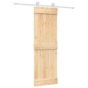 vidaXL Schiebet&uuml;r Nat&uuml;rlich und Wei&szlig; 70 x 210 cm Massivkiefer