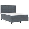 vidaXL Boxspringbett mit Matratze Dunkelgrau 160 x 200 cm Samt