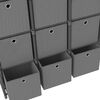 vidaXL Würfelregal mit 9 Boxen Grau 103x30x107,5 cm Stoff
