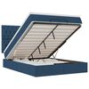 vidaXL Ottoman-Bett mit Matratze & LEDs Blau 140x200 cm Stoff