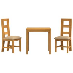 vidaXL Essgruppe 3 stk. Beige Massivholz Eiche