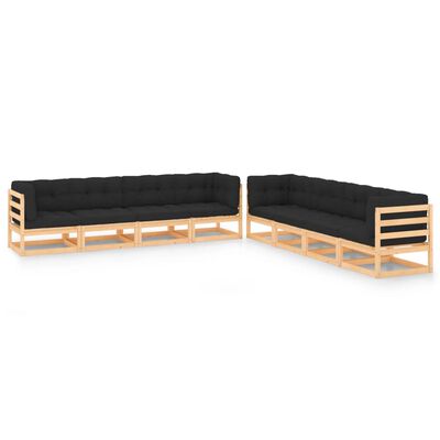 vidaXL 8-tlg. Garten-Lounge-Set mit Kissen Massivholz Kiefer