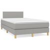 vidaXL Boxspringbett mit Matratze & LED Hellgrau 120x190 cm Stoff