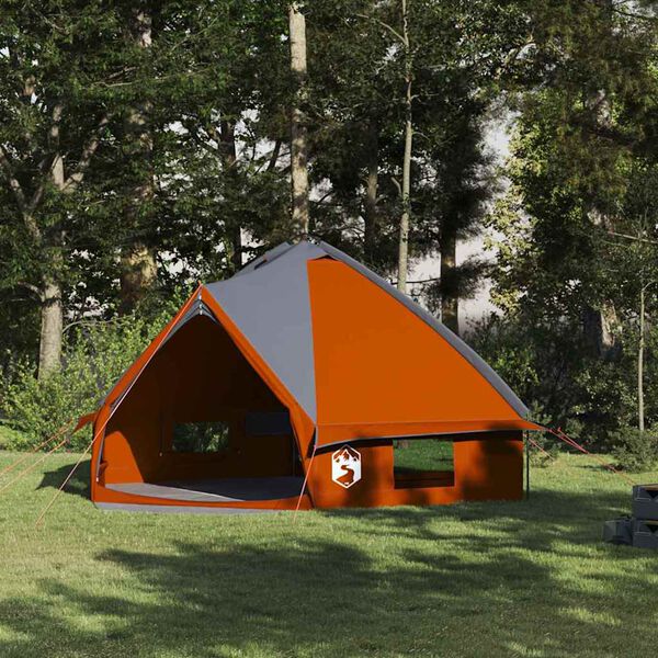 vidaXL Teepee Zelt mit Dach Grau und Orange 490 x 410 x 210 cm