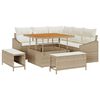 vidaXL Garten-Sofa-Set mit Kissen 8 pcs Beige Poly Rattan