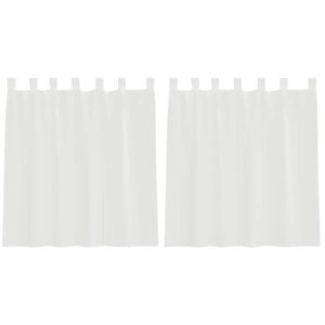 vidaXL Voile Vorh&auml;nge mit Schlaufen 2 Stk. Wei&szlig; 140x140 cm