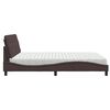 vidaXL Bett mit Matratze Dunkelbraun 180x200 cm Stoff