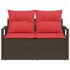 vidaXL Garten-Sofa mit Kissen 120 x 62 x 69 cm Poly-Rattan