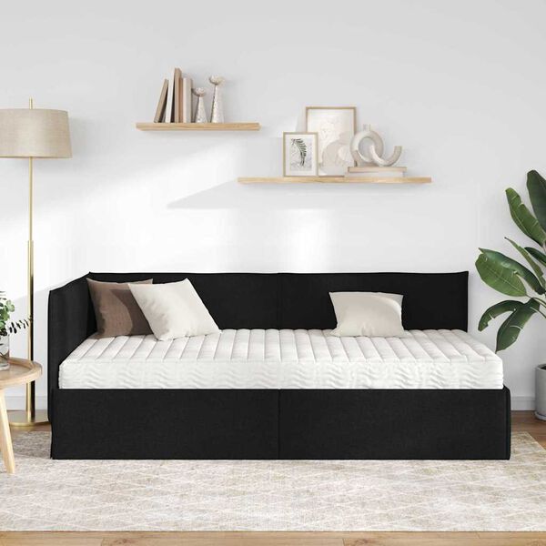 vidaXL Eckbettgestell mit Matratze mit Kopfteil 2 pcs Gr&uuml;n Samt