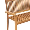 vidaXL Stapelbare Gartenbank mit Auflage 128,5 cm Massivholz Teak