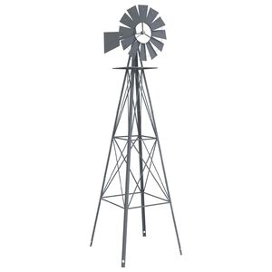 vidaXL Windm&uuml;hle Grau 84 x 68 x 245 cm Eisen