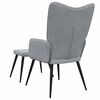 vidaXL Relaxsessel mit Hocker Hellgrau Stoff