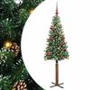 vidaXL Schlanker Weihnachtsbaum mit 150 LEDs Grün und Weiß 150 cm