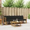 vidaXL Outdoor-Sofagarnitur mit Kissen 5 pcs Nat&uuml;rlich und Schwarz