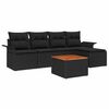 vidaXL Gartensofa-set 6 stk. Schwarz Poly-Rattan