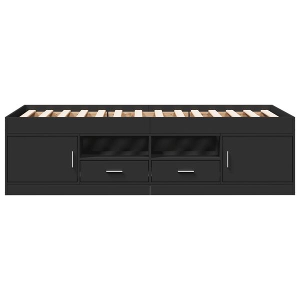 vidaXL Tagesbett mit Schubladen ohne Matratze Schwarz 100x200 cm