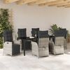 vidaXL Garten Essgruppe mit Kissen 7 pcs Hellgrau Poly-Rattan