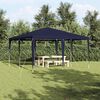 vidaXL Party-Zelt Blau 400 x 400 x 266 cm Polyethylen und Stahl