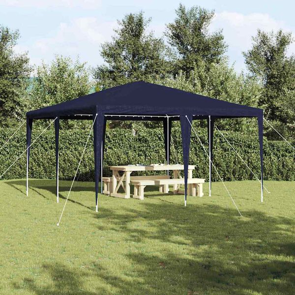 vidaXL Party-Zelt Blau 400 x 400 x 266 cm Polyethylen und Stahl